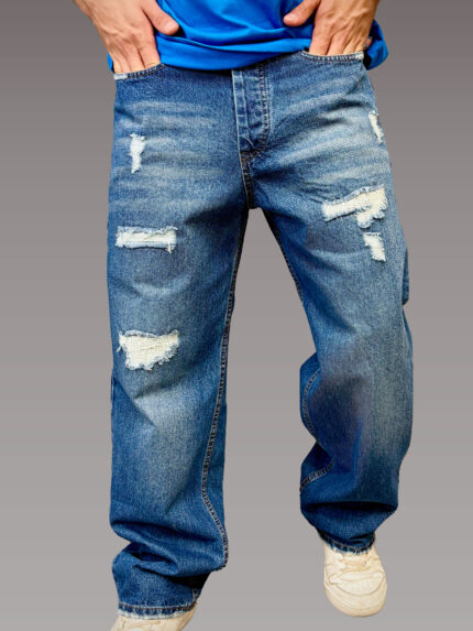 شلوار لی بگ زاپ دار