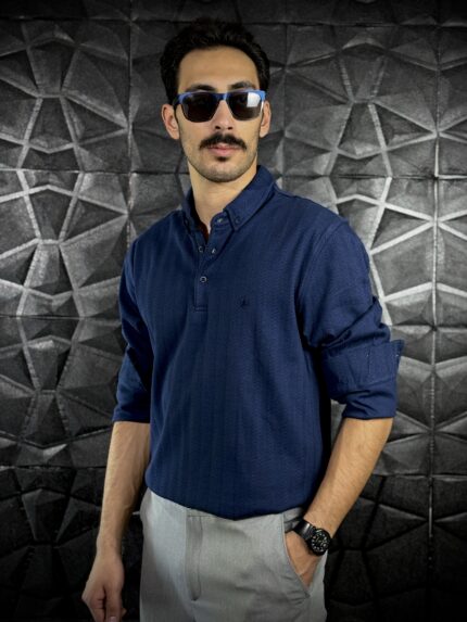 تکپوش یقه دار سورمه ای