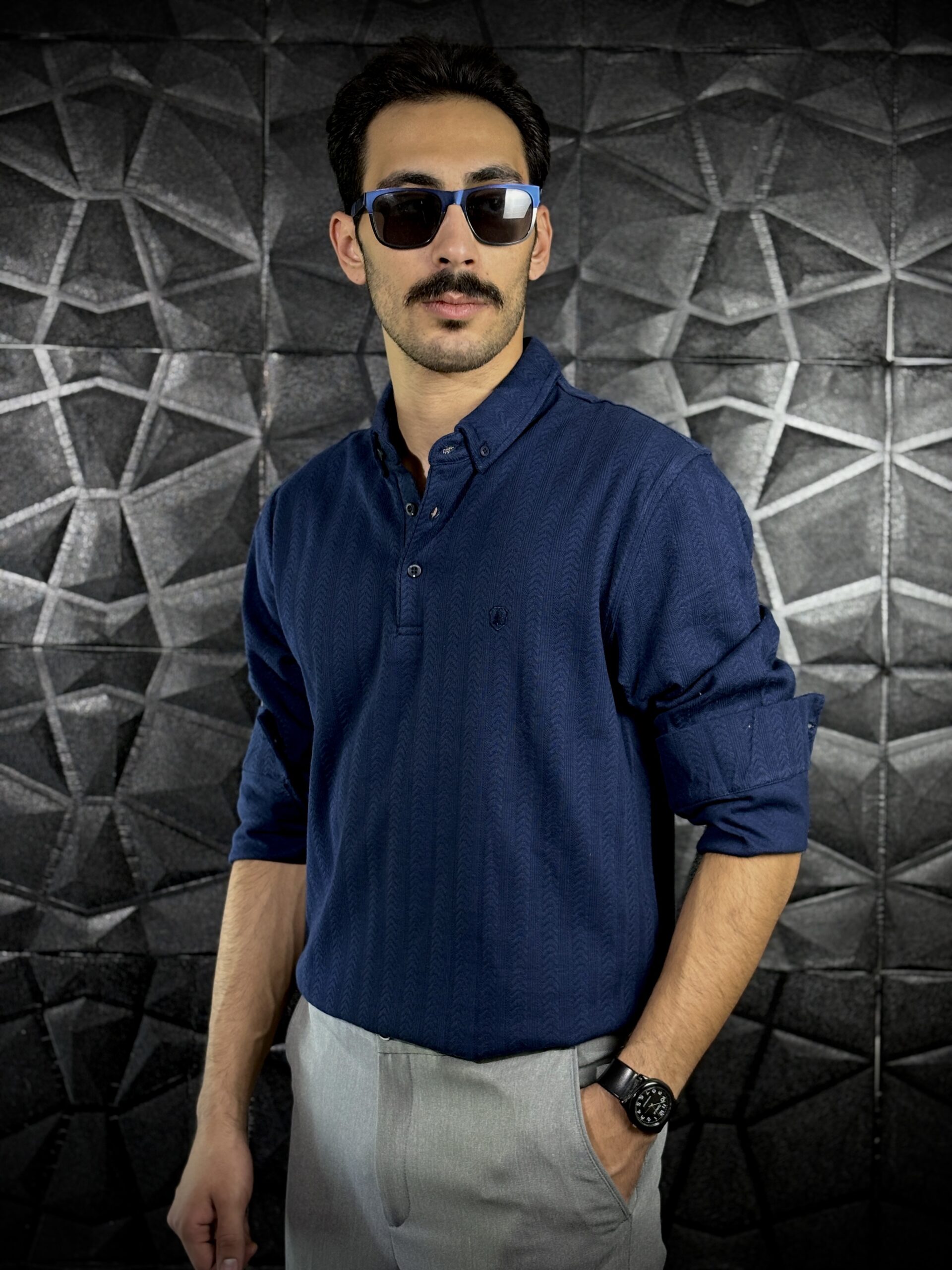 4202028 (1) تکپوش یقه دار سورمه ای